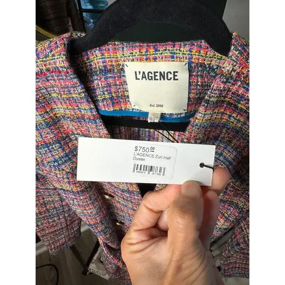 L'Agence Zuri Half Duster Tweed Jacket size 0